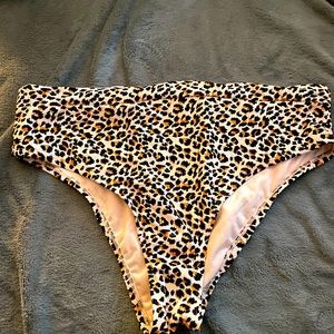 Xhilaration Plus 16W Animal Print High-Waist Ribbed Bikini Bottoms